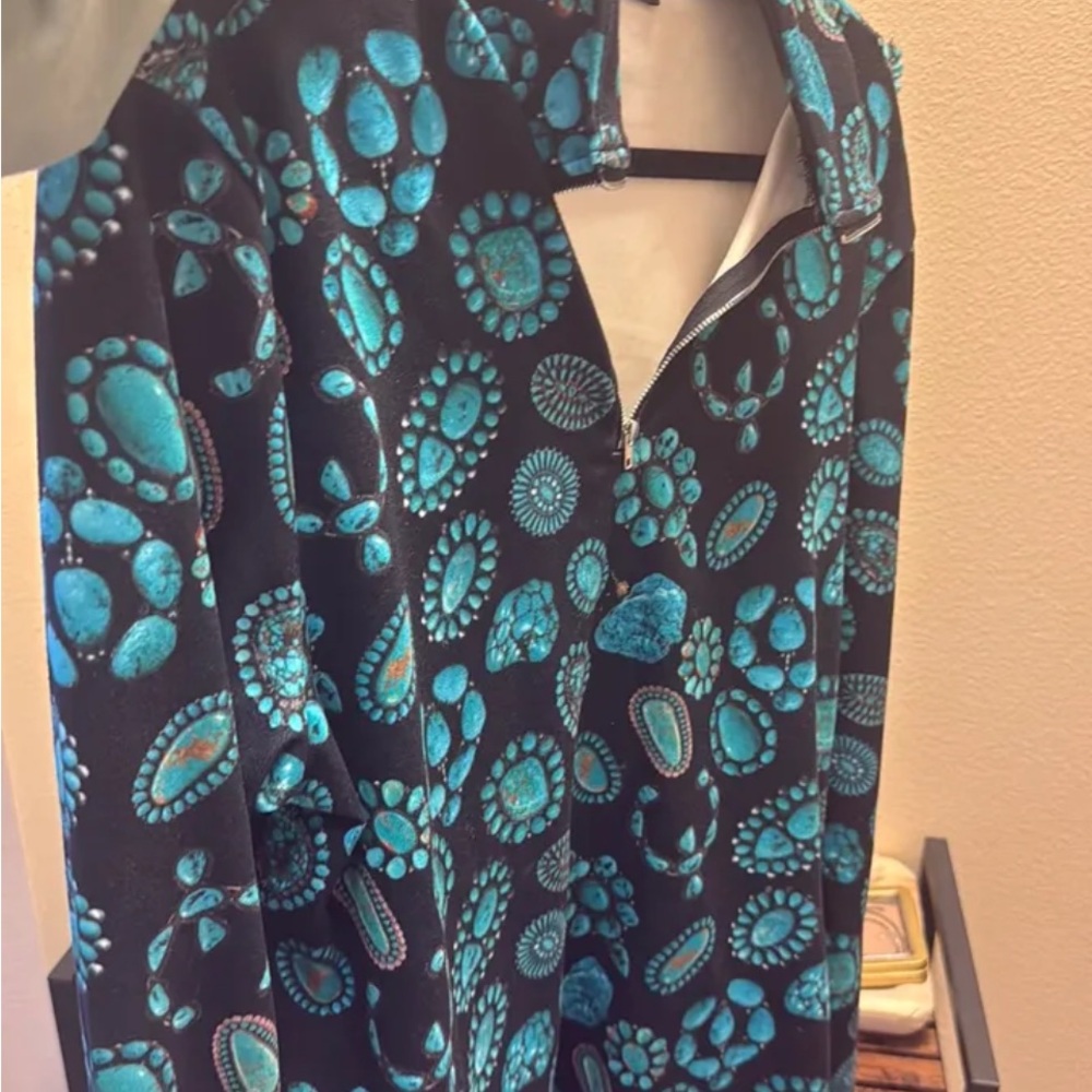 Black And Blue Patterned Jacket - image 1